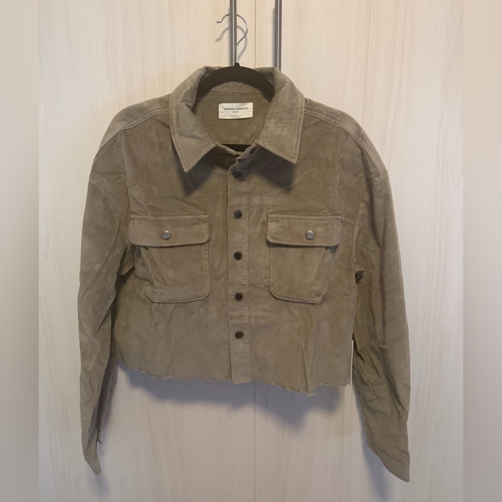 Spiritual Gangster Crop Corduroy Shirt Jacket Size Medium NWT - Picture 6 of 9